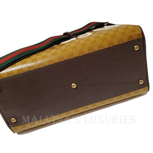 GUCCI BAG 702422 ADIDAS X GG LOGO CRYSTAL DUFFEL w WEB STRAP - Picture 10 of 16